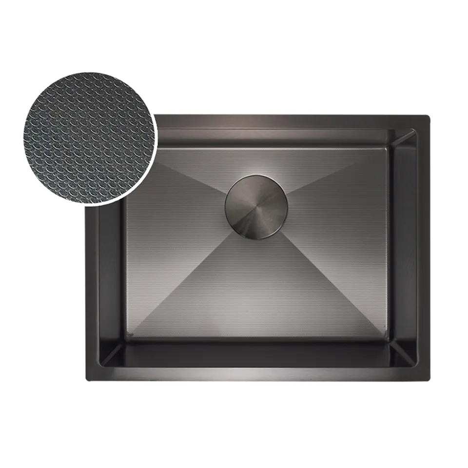 Zaffiro PKS-A6545-GM-EM Embossed Stainless Steel Sink